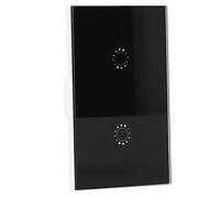 Fafeicy Interruptor de Luz Inteligente WiFi Interruptor Táctil de Pared 2 Gang AC 95 250 V Panel de Vidrio Templado Aplicación y Control de Voz LED para el Hogar Sala de Estar Dormitorio (Tapa negra