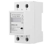 Fafeicy Interruptor de Medición de Energía LCD Remoto WiFi ZMAi-90, Medición de Energía Doméstica de 90 a 250V con Control Remoto para Hogar Inteligente (60A)
