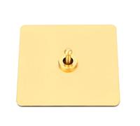Fafeicy Interruptor de Palanca AC250V, Panel de Metal, Interruptor de Palanca de Alimentación de 1 Cuadrilla y 2 Vías con Panel de Acero Inoxidable de Color