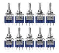 Fafeicy Interruptor de Palanca MTS-103 10 Unidades, 3 Posiciones ON-OFF-ON, Contactos de Un Solo Polo de Doble Tiro SPDT, 6mm 6A 125VAC
