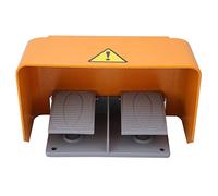 Fafeicy Interruptor de Pedal de Control de Doble Pie Carcasa de Aleación de Aluminio Nivel IP62 para Maquinaria Industrial Operación de Reinicio Automático de Corriente Nominal de 10 A