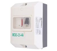 Fafeicy Interruptor de Protección del Motor MC02-2.5-4A, 220V/380V, IP55 Impermeable, Disyuntor ABS, Rango 2.5-14A