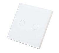 Fafeicy Interruptor de Táctil Blanco 2 Gang Pared con Panel de Vidrio