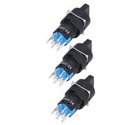 Fafeicy Interruptor Selector de 3 Posiciones, Interruptor Giratorio Autoblocante con Bombilla Verde, Contactos Plateados, IP65 para Máquinas Herramientas e Industria Ligera (AC220V)