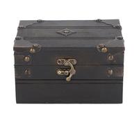 Fafeicy Joyero de Madera Vintage, Organizador de Almacenamiento Retro Hecho a Mano, para Joyas, Tamaño Compacto 6.1 X 4.3 X 3.5 Pulgadas para Niñas y Mujeres