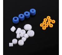 Fafeicy Juego 26 Piezas Engranajes Plástico Motores para DIY Robot Coches Modelos Proyectos Bricolaje Eje 3mm
