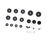 Fafeicy Juego de 21 Accesorios para Batería, 12 Almohadillas de Fieltro, 9 Piezas de Metal, Kit de Amortiguación Antideslizante para Caja y bombo.