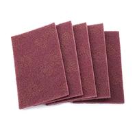 Fafeicy Juego de 5 Estropajos Abrasivos de Mano, Estropajos Industriales No Tejidos, Finos, Rojos o Verdes Gruesos, 120 X 195 X 8 Mm, para Platos, Ollas, Sartenes, Barbacoas, Hornos, (rojo)