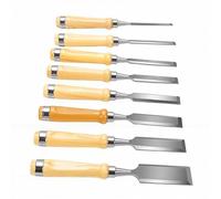 Fafeicy Juego de Cinceles para Madera, 8 Piezas, Bordes Biselados, Cuchillas de Acero CRV, Herramientas de Carpintería para Tallar Carpintería, Profesional 6 10 14 18 22 26