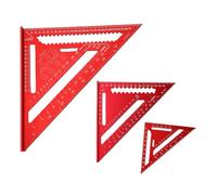 Fafeicy Juego de Escuadras de Viga de Aluminio, Herramienta para Trabajar la Madera de 4, 6 y 12 Pulgadas, Regla Triangular de Doble Escala para Marcado de ángulos de Marco de Techos y
