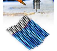 Fafeicy Juego de Fresas de Alto Rendimiento, Carburo Cementado, Herramienta de Corte Duradera, de 10 Piezas de 3,175 Mm para Manualidades de Madera, Acrílico y MDF