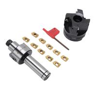 Fafeicy Juego de Fresas Frontales, Acero de Aleación 40CR, 4 Filos de Corte, Diámetro de Corte de 50 Mm, Ideal para Mecanizado CNC y Operaciones de Superficie Escalonada