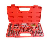 Fafeicy Juego de Machos y Matrices Métricos M3 M12, Kit de Herramientas de Roscado de Acero Al Carbono de 17 Piezas con Llave y Destornillador, para Madera, Hierro, Aluminio, Cobr