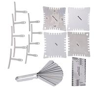 Fafeicy Juego de Medición de Guitarra, Regla de Distancia de Cuerdas de Acero Inoxidable con Grabado Preciso para Configuración y Mantenimiento de Guitarra (SILVER)