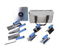 Fafeicy Juego de Paletas de Hormigón de 10 Piezas, Juego de Herramientas Manuales de Mampostería de Aluminio y Acero Inoxidable con Ergonómico para Acabado de Hormigón y Albañilería