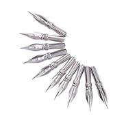 Fafeicy Juego de Puntas de Caligrafía de 10 Piezas, Puntas de Pluma de Inmersión de Metal para Dibujo de Tinta y Diseño de Arte Lineal (punta hu Alan * 10 piezas)