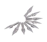 Fafeicy Juego de Puntas de Caligrafía de 10 Piezas, Puntas de Pluma de Inmersión de Metal para Dibujo de Tinta y Diseño de Arte Lineal (Tres puntas de orificio cuadrado * 10 piezas)