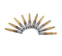 Fafeicy Juego de Puntas de Destornillador de 10 Piezas, Puntas de Cabeza Cruzada Recubiertas de Titanio, 50 Mm para Destornilladores Eléctricos y Manuales