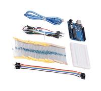 Fafeicy Kit Básico de Inicio, Componentes Electrónicos Metálicos PCB, Aprenda Programación para Placa de Desarrollo R3 con Tutoriales Gratuitos