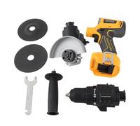 Fafeicy Kit Combinado de Amoladora Angular de Taladro Eléctrico, Motor sin Escobillas, Juego de Herramientas Eléctricas Inalámbricas 2 en 1, Rápido de Cabezal de Herramienta, Diseño Liviano para