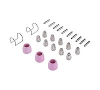 Fafeicy Kit de 25 Boquillas de Electrodos, Consumibles de Repuesto para Antorcha de Corte por con 10 Electrodos, 10 Boquillas, 3 Cubiertas Protectoras, 2 Anillos de Soporte para
