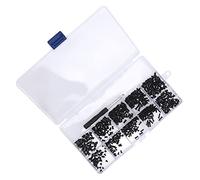Fafeicy Kit de Fijación de Acero Al Carbono de 501 Piezas, Negro, 10 | Surtido de unidades , compartimento organizador transparente, estuche de almacenamiento de acceso rápido, perfil de rosca