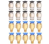 Fafeicy Kit de Montaje Neumático de Impresora 3D 20 Piezas, PC4-M6 de Latón, PC4-10 de Acero Inoxidable para Ender 3 Pro V2 5 Plus CR-10, Actualización de Extremo Caliente