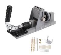 Fafeicy Kit de Plantilla para Agujeros de Bolsillo con Buje Endurecido, de Perforación en ángulo de 15 Grados y Broca Recubierta de TiN de 3/8 de Pulgada para Uniones Ocultas Precisas