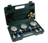 Fafeicy Kit de Prueba de Presión Hidráulica, Probador de Presión Hidráulica de Excavadora con 3 Manómetros 25 MPa 40 MPa 60, Mangueras de 1500 Mm, 6 Acoplamientos, para Excavadora y Maquinaria de