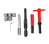 Fafeicy Kit de Reparación de Roscas de 10 Piezas, Llave de Grifo de Taladro Torcido de Acero Inoxidable, M18x1.5 para Aparamenta de Alto Voltaje y Reparación de Piezas de Automóvil