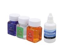 Fafeicy Kit de Solución de Calibración de PH, Tampones Líquidos PH 4,00 7,00 10,00 con Líquido Protector de Sonda de 30ML para Uso Doméstico y de Laboratorio