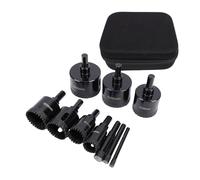 Fafeicy Kit de Taladro para Azulejos con Sierra Perforadora de 10 Piezas, Brocas Dentadas para Soldadura Fuerte, para Granito de Vidrio Cerámico, Admite Corte en Seco y Húmedo