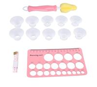 Fafeicy Kit de Tamaño de Brida, Herramienta de Medición de Pezones de Silicona Suave con 10 Piezas de Inserciones de Brida para Madres que Amamantan para Determinar el Tamaño Correcto de la Bomba
