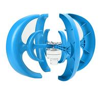 Fafeicy Kit de Turbina Eólica de 4 Aspas de 1200 W, Generación de Energía Resistente Al Calor, para Barco/cabina, Acero de Aleación/azul (24V)