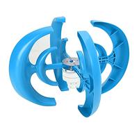 Fafeicy Kit de Turbina Eólica de 4 Aspas de 1200 W, Generación de Energía Resistente Al Calor, para Barco/cabina, Acero de Aleación/azul (48V)