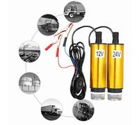 Fafeicy La Bomba Sumergible DC 12V/24V Transfiere Eficientemente Agua de Aceite para La Operación de Campo de Maquinaria de Construcción de Cosechador con Pantalla de Filtro (24V)
