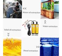 Fafeicy La Bomba Sumergible DC 12V/24V Transfiere Eficientemente Agua de Aceite para La Operación de Campo de Maquinaria de Construcción de Cosechador con Pantalla de Filtro (12V)