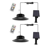 Fafeicy Lámpara con Energía Solar ABS Luz Colgante Dividida Ángulo de Iluminación de 360 ° Control Remoto IP65 para Patio Jardín Patio Camping Uso con 18 LED y Batería de 2000 MAh (2PCS)