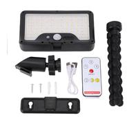 Fafeicy Lámpara Solar Exterior con Trípode Flexible, 600 Lúmenes, ángulo Amplio de 270°, 3 Colores, Sensor de Movimiento, Resistente Al Agua IP65, Ideal para Pared, Patio, garaje.