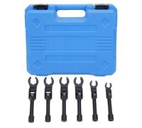 Fafeicy Llave de Muesca Métrica Crows Flex Head Línea Conjunto de Llave de Llave de 3/8 Pulgadas 12-19 Mm CR V Acero con Fosfato Negro para Mantenimiento Automotriz Espacios Estrechos