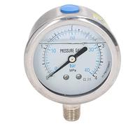Fafeicy Manómetro de Presión de Acero Inoxidable, Resistente a Vibraciones, con Conexión Inferior NPT de 1/4 pulg. y Precisión de Clase 2.5 para la Medición de la Presión del Agua, (0~4Mpa)