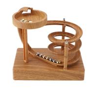 Fafeicy Máquina de Movimiento Perpetuo de Arte Cinético, Dispositivo de Física Científica con Bola Rodante sin Parar para Oficina en Casa (Grano de Madera)