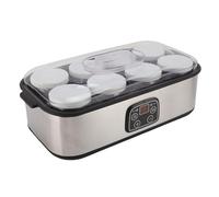 Fafeicy Máquina de Yogur Automática con Pantalla LCD, 8 Frascos de Vidrio de 180mL, Control de Temperatura Ajustable para Yogur Casero, Mermelada, Pudín (Enchufe europeo 220V)