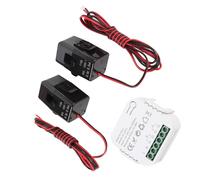 Fafeicy Medidor de Energía Inteligente WiFi Medidor de Electricidad de una Sola Fase 80A con 2 Piezas de Abrazadera para el Monitoreo Solar a Través de Aplicaciones Smart Life