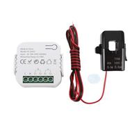 Fafeicy Medidor de Energía Monofásico, Monitor de Electricidad Inteligente WiFi con Abrazadera de Consumo de Energía para Hogares Solares, Montaje en Riel DIN de 35 Mm, Análisis en