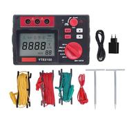 Fafeicy Medidor Eléctrico de Megaohmios Probador de Aislamiento Multifuncional Resistente a la Humedad Profesional con Pantalla LCD Retroiluminada para Técnicos Electricistas (Enchufe europeo