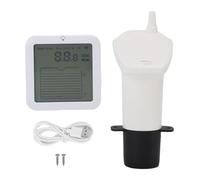 Fafeicy Medidor Ultrasónico de Nivel de Profundidad de Líquido para Tanque de Agua, Transmisor Inalámbrico IP65 a Prueba de Agua con Pantalla de Temperatura para Control Automático de