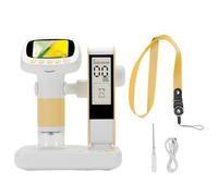 Fafeicy Microscopio Digital para Niños, Microscopio Portátil con Pantalla IPS de 2 Pulgadas Resolución 1920x1080P 8 LED Ajustables para Niños de 3 a 8 Años Exploración en Interiores y