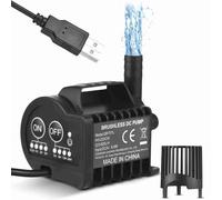 Fafeicy Mini Bomba Sumergible, Bomba de Fuente de Carga USB ABS 5 V 400 L/H Elevación de 9.8 Pies, de Agua Pequeña Silenciosa con Control de Velocidad de Sincronización para Acuario, Pecera,
