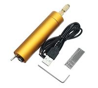 Fafeicy Mini Kit de Taladro Manual Eléctrico Taladro Manual de Motor Portátil de 5 V CC con 10 Piezas de Brocas Helicoidales para PCB de Madera Carcasa de Aleación de Aluminio Mate de